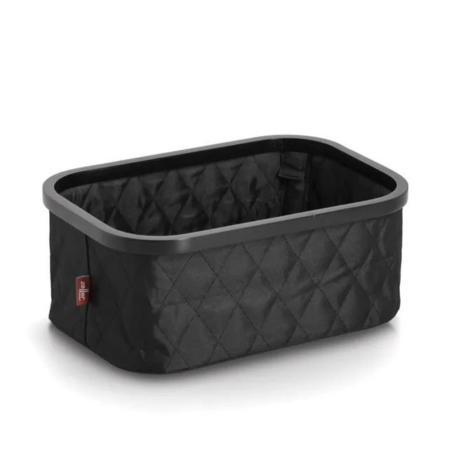 zeller-present-aufbewahrungskorb-polyester-bambus-schwarz-faltbar image 1
