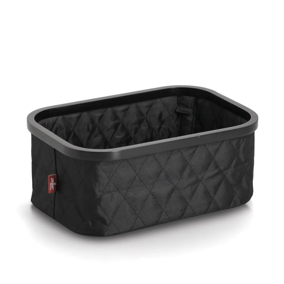 zeller-present-aufbewahrungskorb-polyester-bambus-schwarz-faltbar image 1