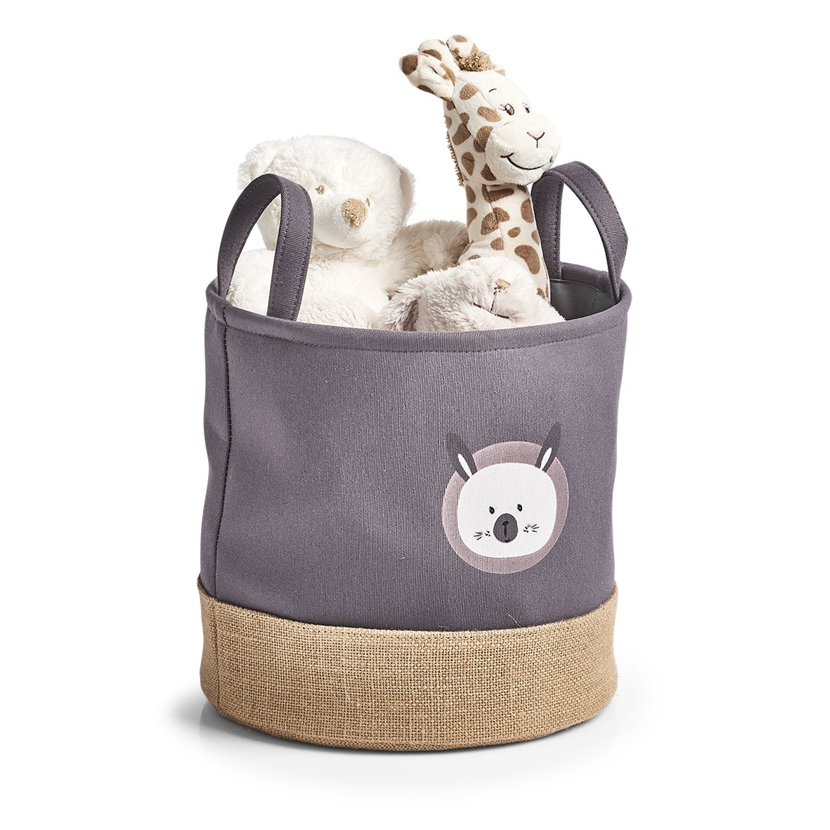 zeller-present-kids-aufbewahrungskorb-hase-polyester-jute-grau image 3