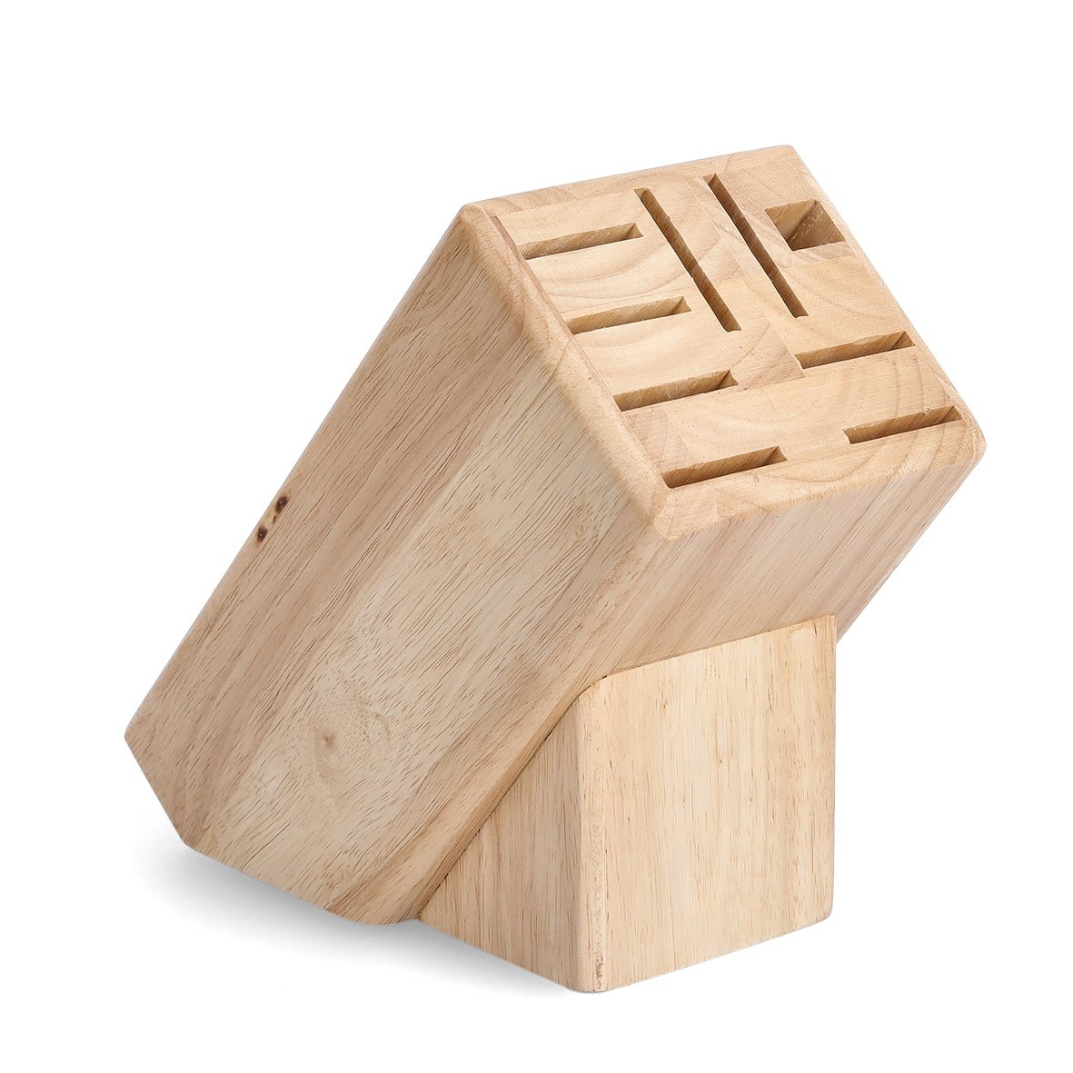 zeller-present-k-che-messerblock-gummibaum-holz-natur image 1