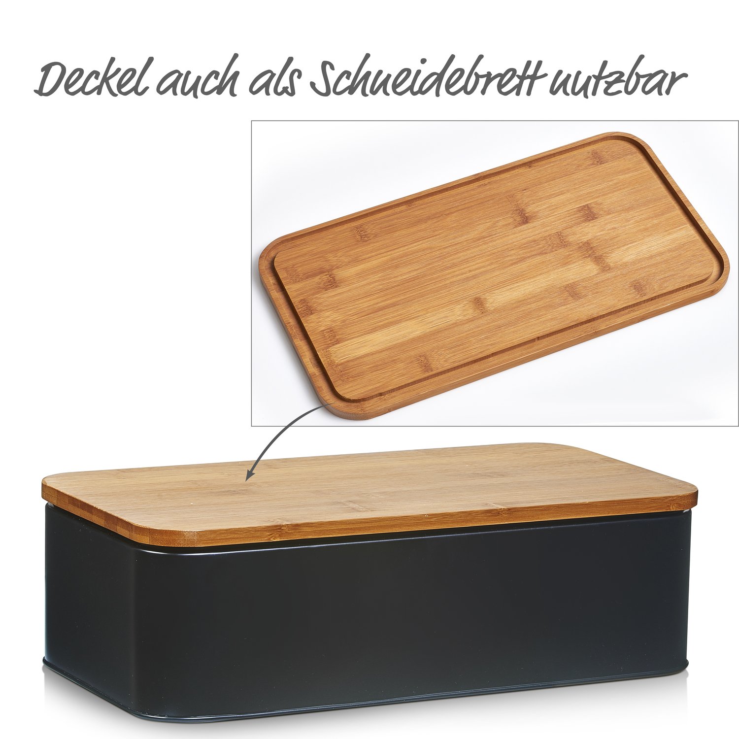 zeller-present-brotkasten-bambusdeckel-metall-schwarz-matt image 4