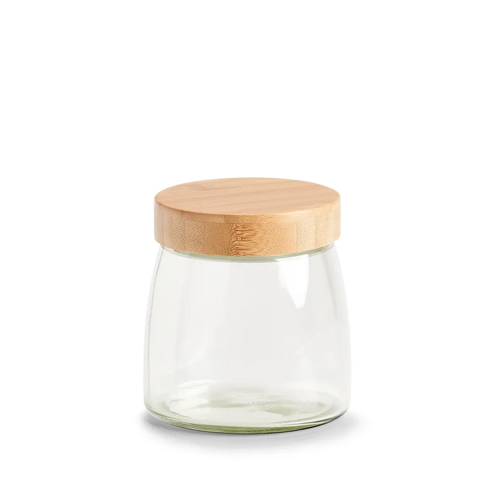 zeller-present-k-che-vorratsglas-bambusdeckel-950-ml-glas image 1