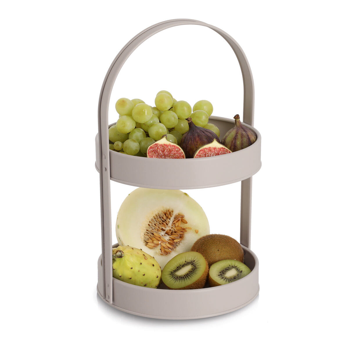 zeller-present-table-etagere-metall-greige-obstetagere image 2