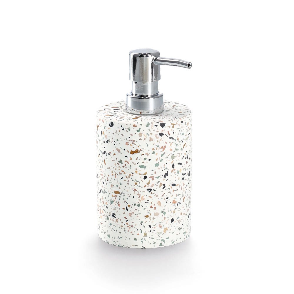 zeller-bad-seifenspender-terrazzo-zement-f-r-fl-ssigseife image 1