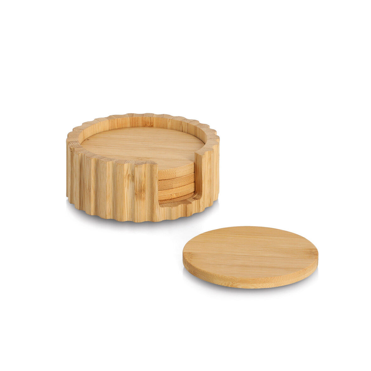 zeller-present-table-glasuntersetzer-set-6-tlg-bambus image 1