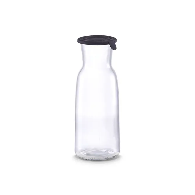 zeller-present-k-che-glaskaraffe-700-ml-schwarz-mit-silikondeckel image 1
