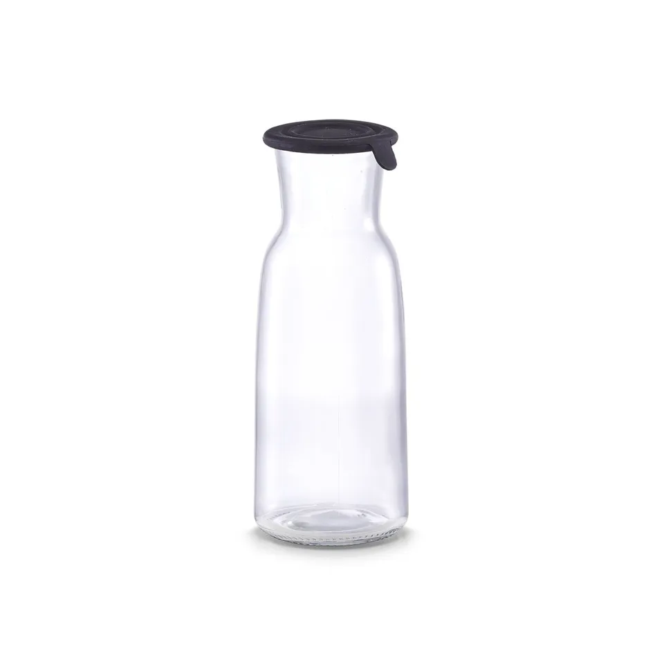 zeller-present-k-che-glaskaraffe-700-ml-schwarz-mit-silikondeckel image 1