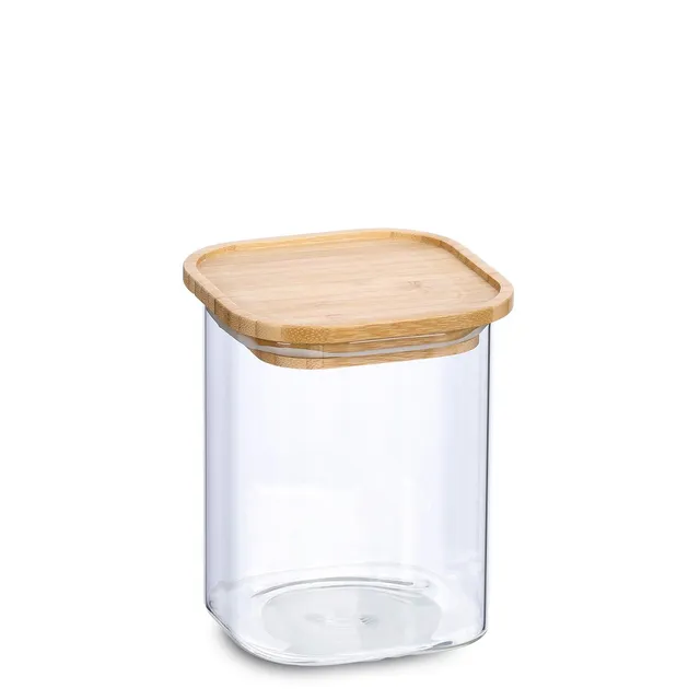 zeller-present-k-che-vorratsglas-bambusdeckel-900-ml-glas image 1