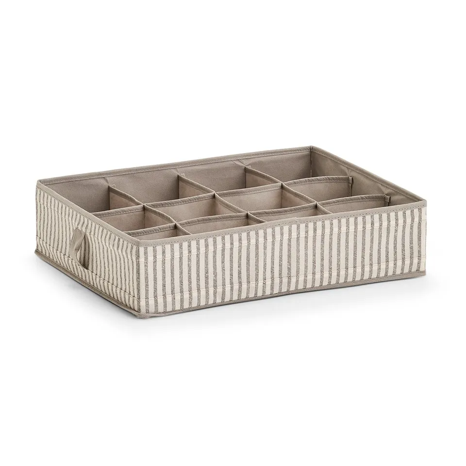 zeller-present-stripes-aufbewahrungsbox-12-f-cher-beige image 1