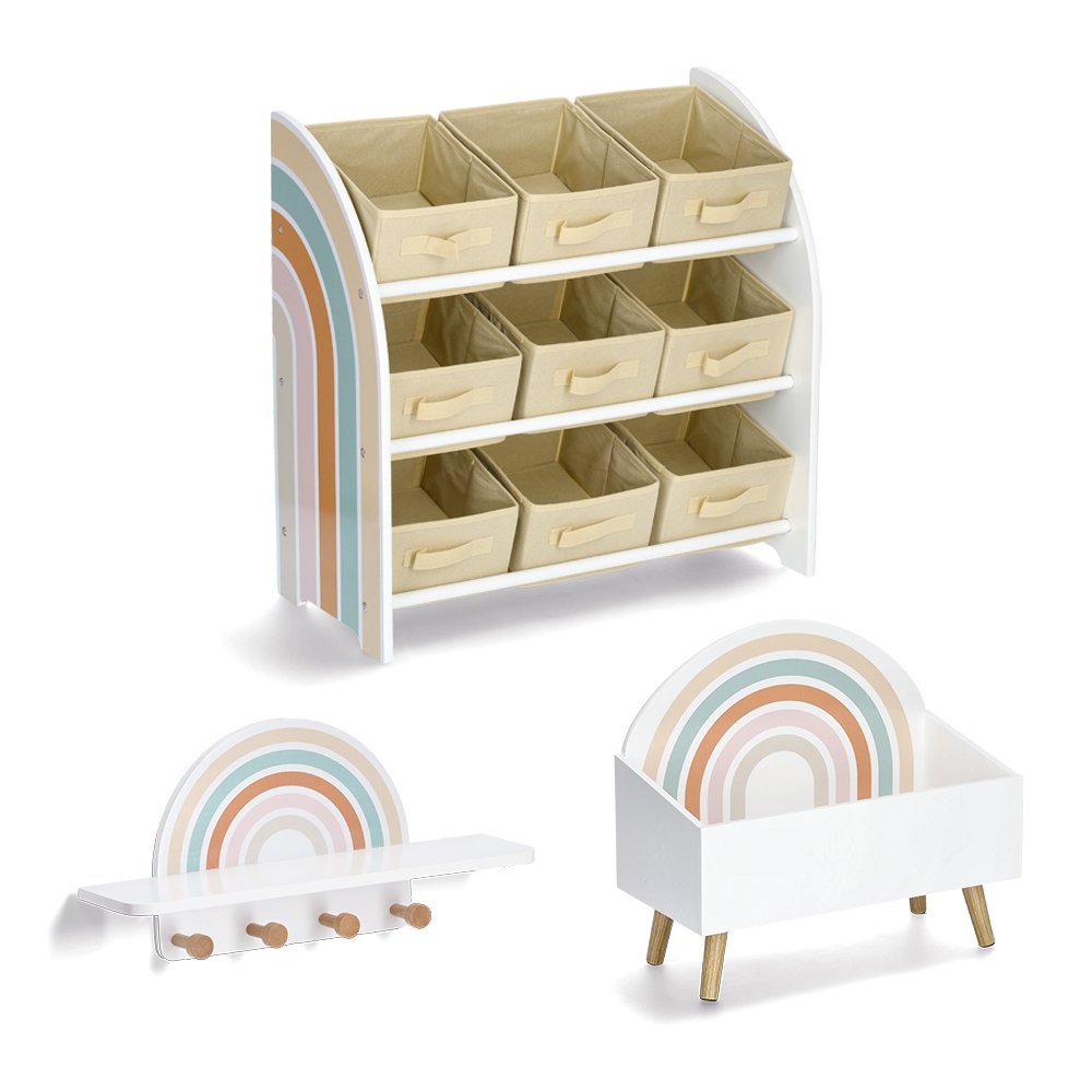 zeller-present-rainbow-kinder-wandgarderobe-holz-ablage image 3