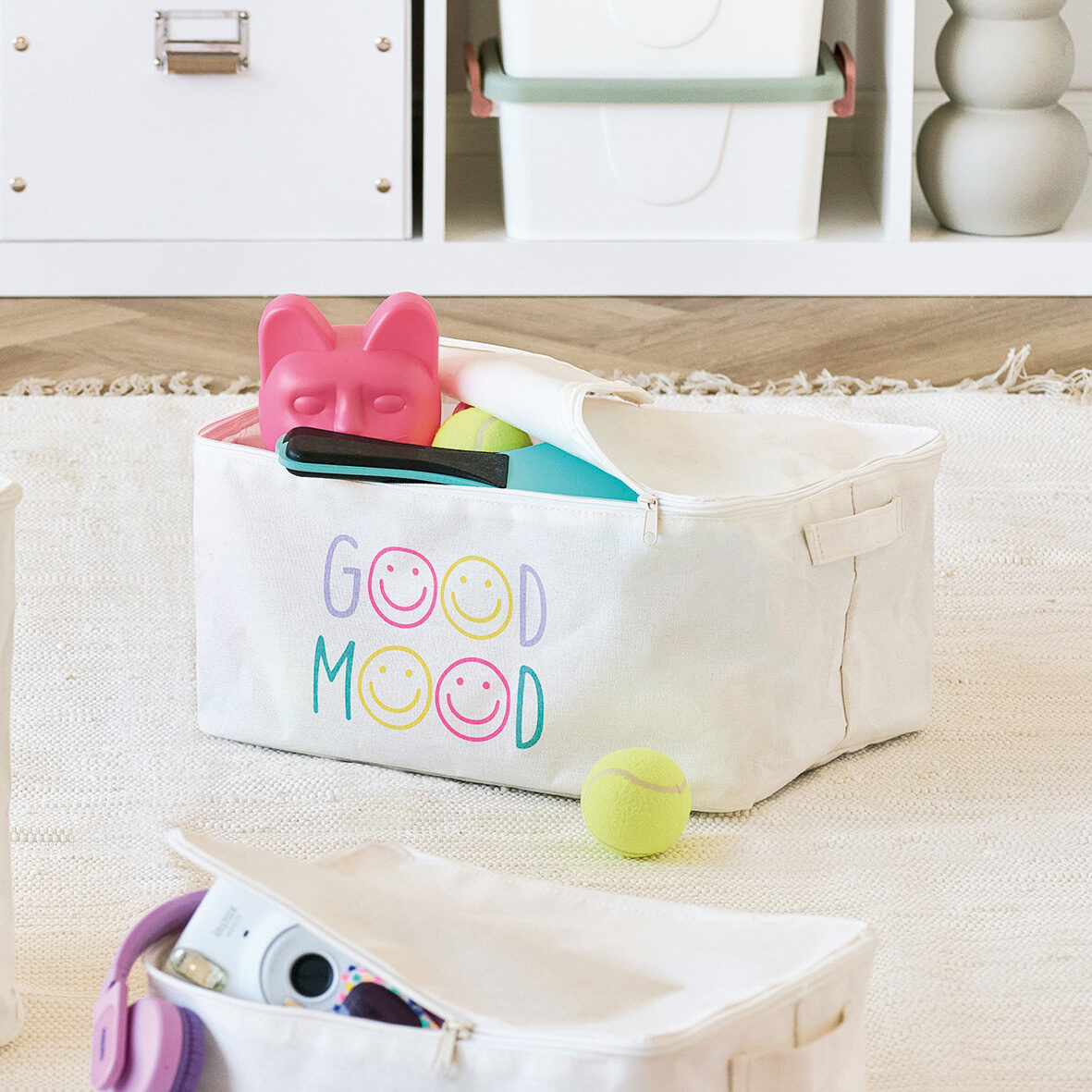 zeller-present-aufbewahrungsbox-good-mood-reissverschluss-creme image 4