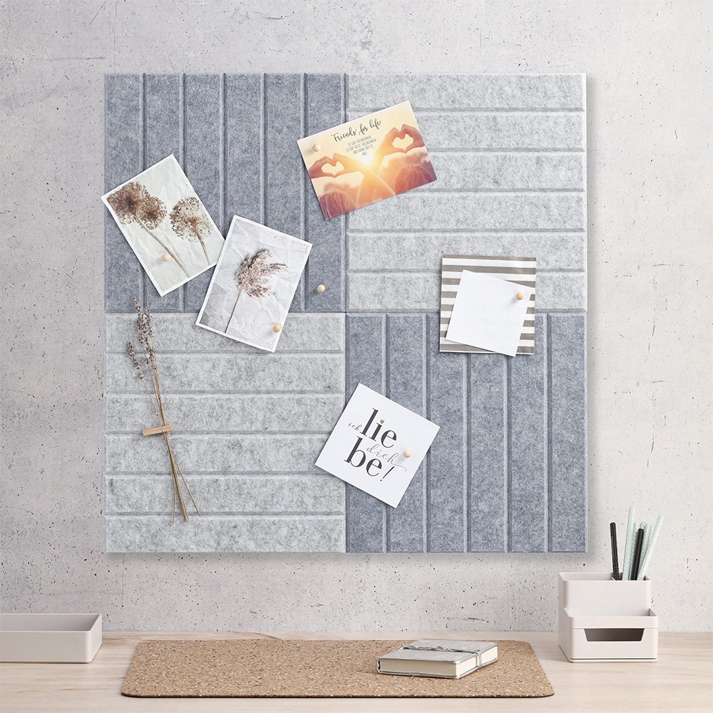 zeller-present-office-pinboard-set-4-tlg-filz-hellgrau image 3