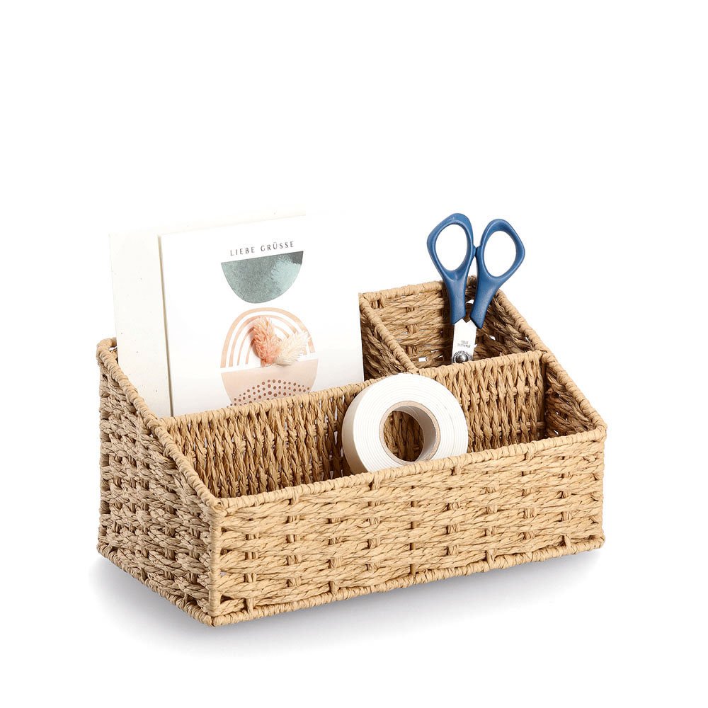 zeller-present-home-living-utensilien-organizer-papiergeflecht-natur image 2
