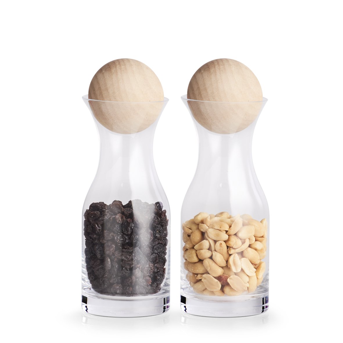 zeller-present-k-che-glaskaraffen-set-holzkugel-2x250-ml image 2