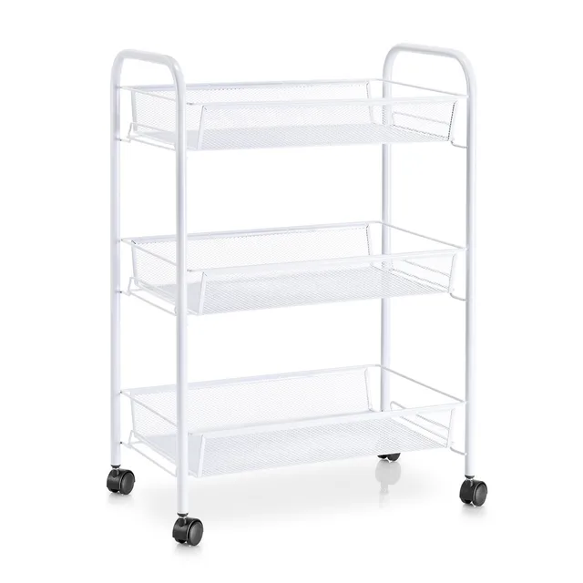 zeller-present-home-living-rollwagen-mesh-wei-3-etagen image 1
