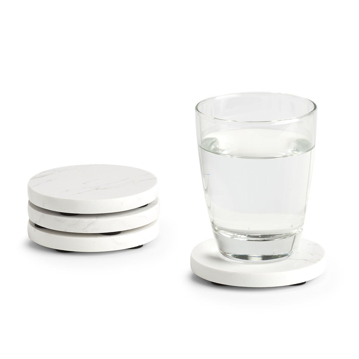 zeller-present-table-glasuntersetzer-set-4-tlg-marmor-rund image 2