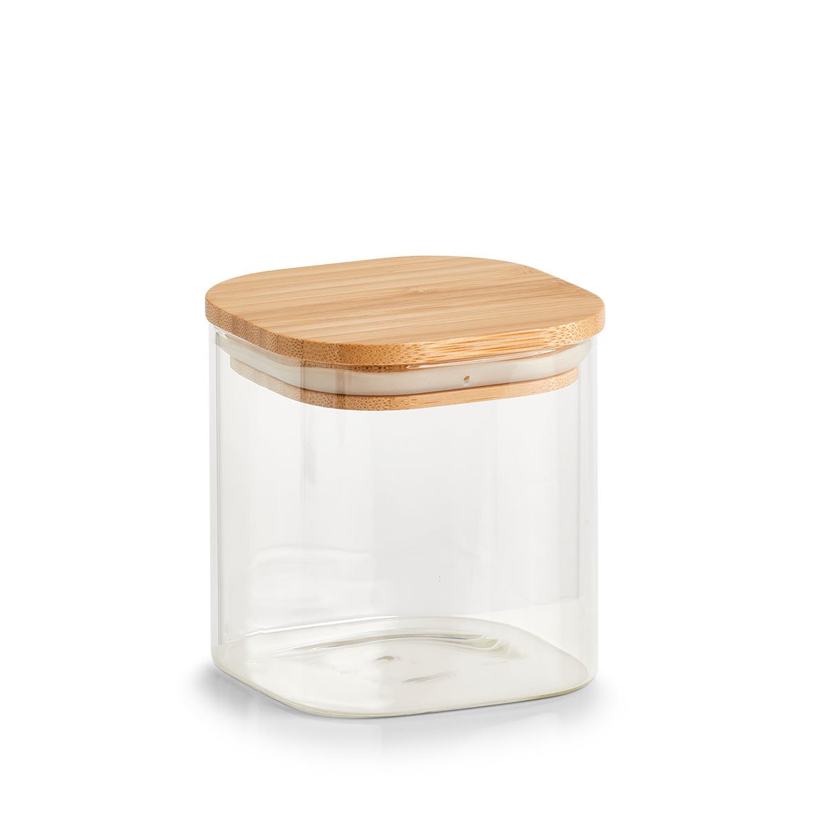 zeller-present-k-che-vorratsglas-eckig-mit-bambusdeckel-640-ml image 1