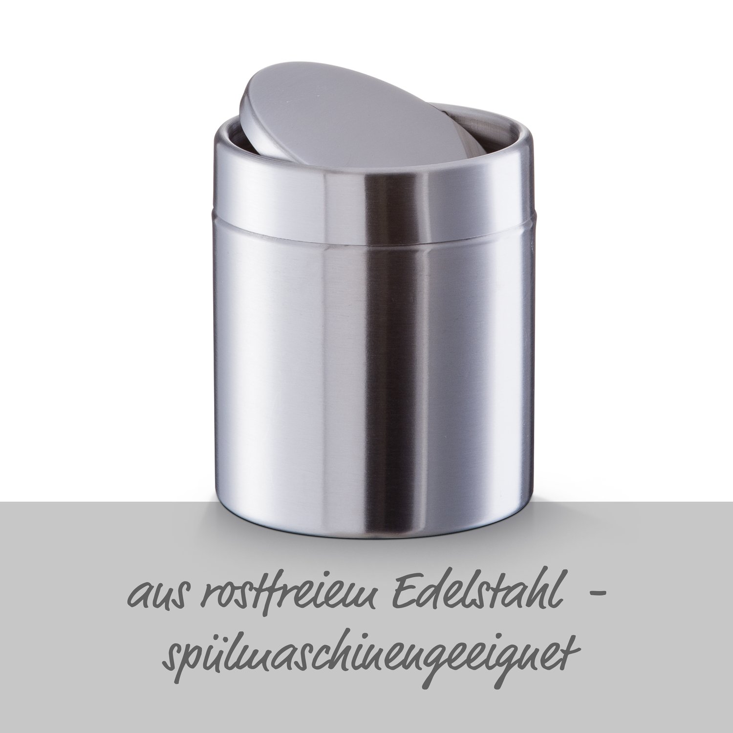 zeller-present-office-tischabfalleimer-edelstahl-klein image 2