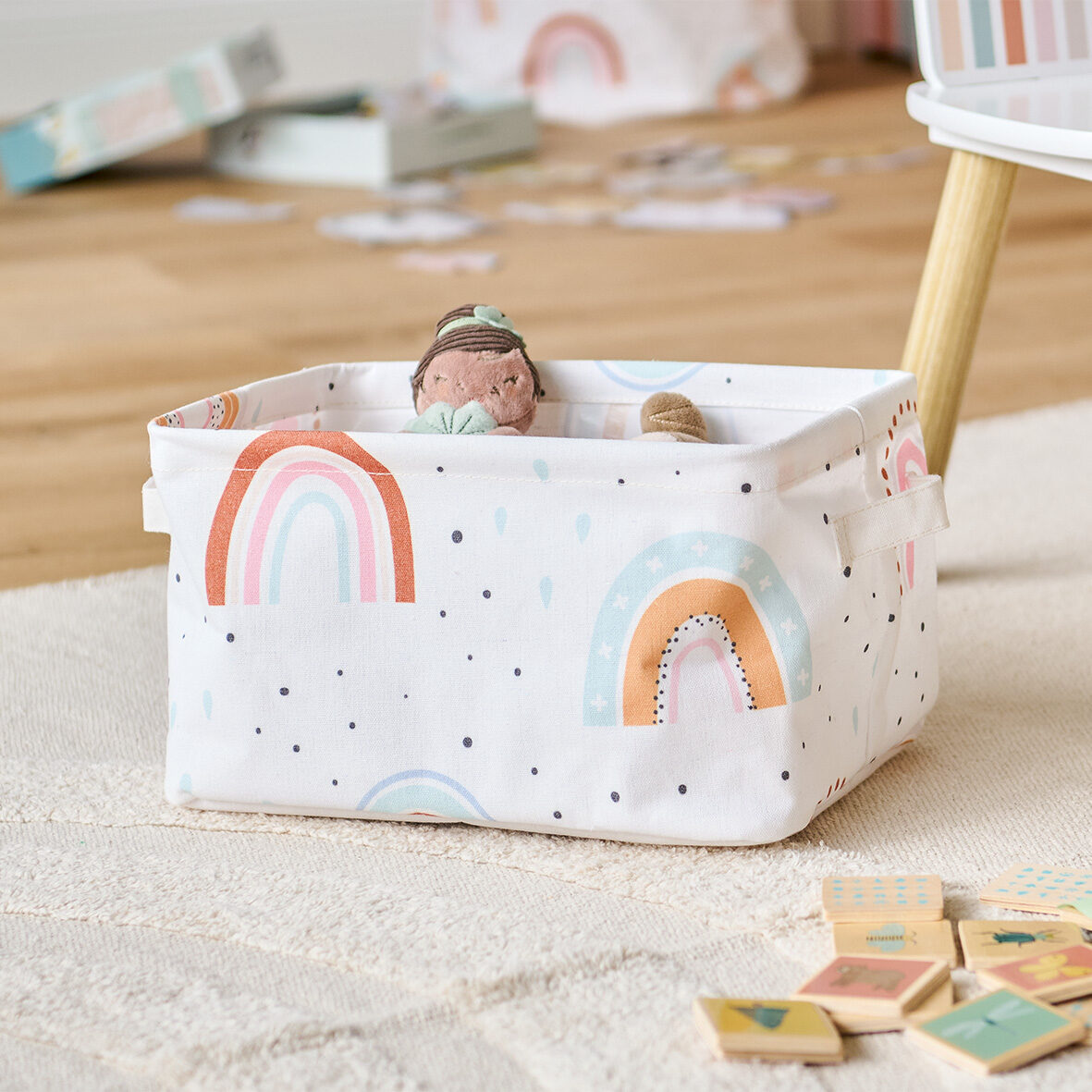 zeller-present-kids-aufbewahrungskorb-rainbow-canvas image 5
