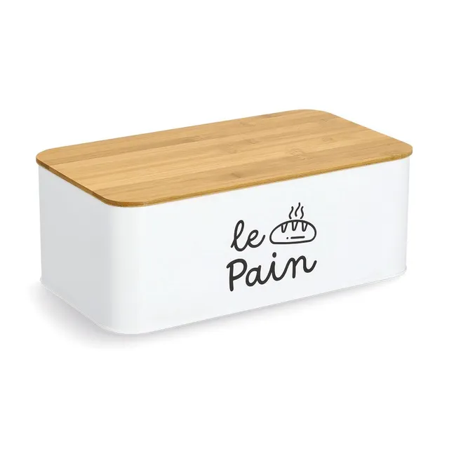 zeller-present-k-che-brotkasten-le-pain-metall-wei-bambus image 1