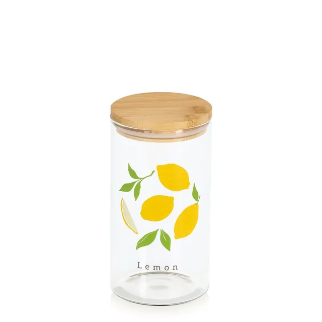 zeller-present-lemon-vorratsglas-850-ml-bambusdeckel image 1