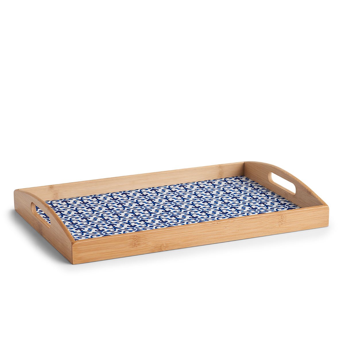 zeller-table-serviertablett-marokko-bambus-blau-wei image 1