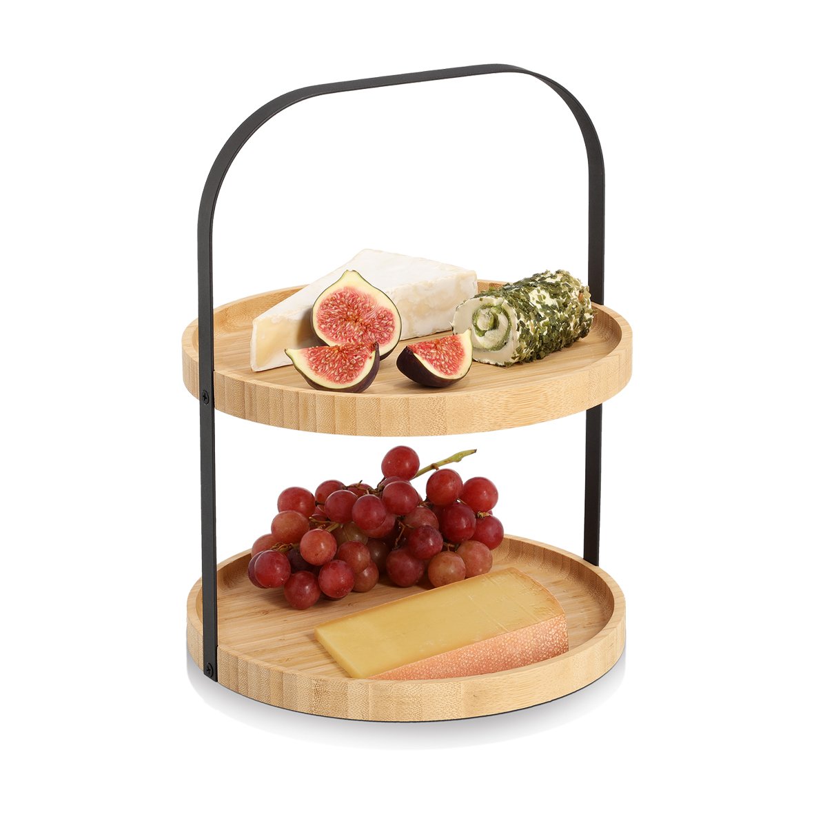 zeller-table-etagere-bambus-metall-schwarz-2-st-ckig image 2