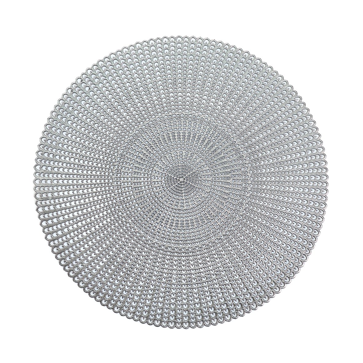 zeller-present-cut-out-platzset-rund-silber-kunststoff image 1