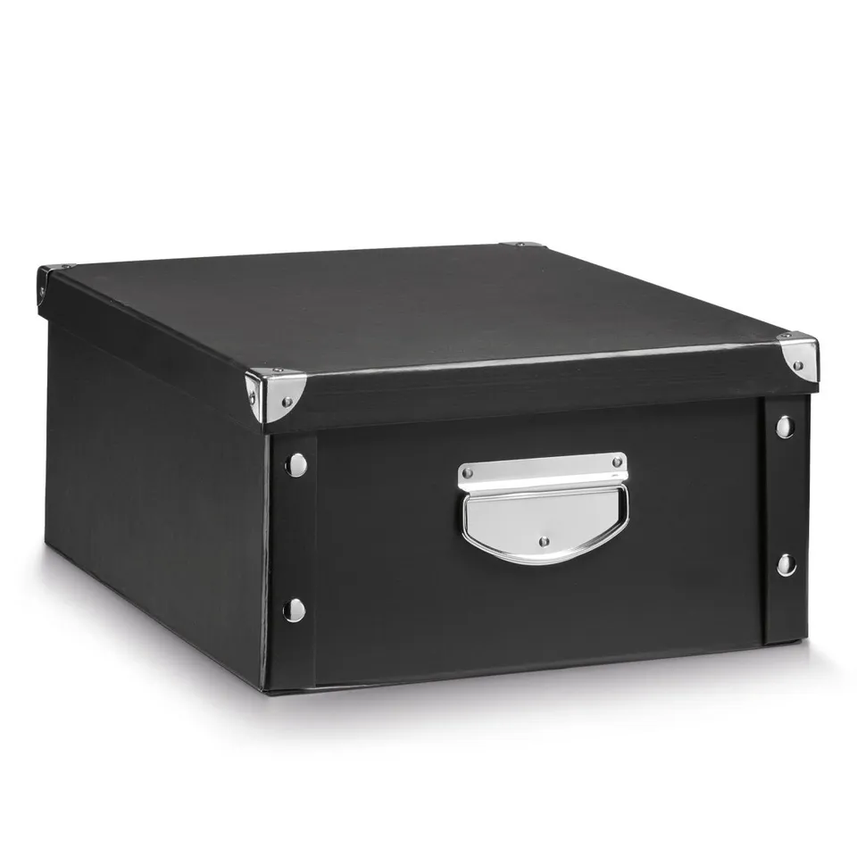 zeller-present-aufbewahrungsbox-pappe-schwarz-mit-deckel-2 image 1
