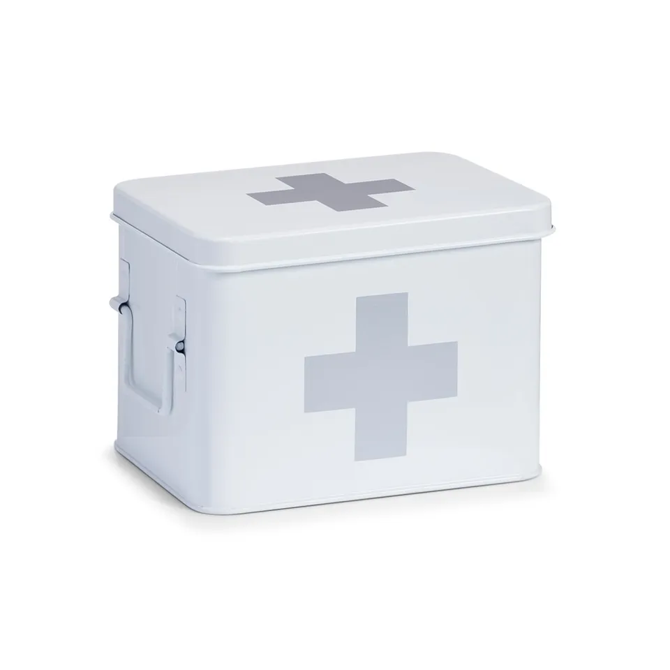 zeller-present-medizinbox-metall-wei-hausapotheke-4-f-cher image 1