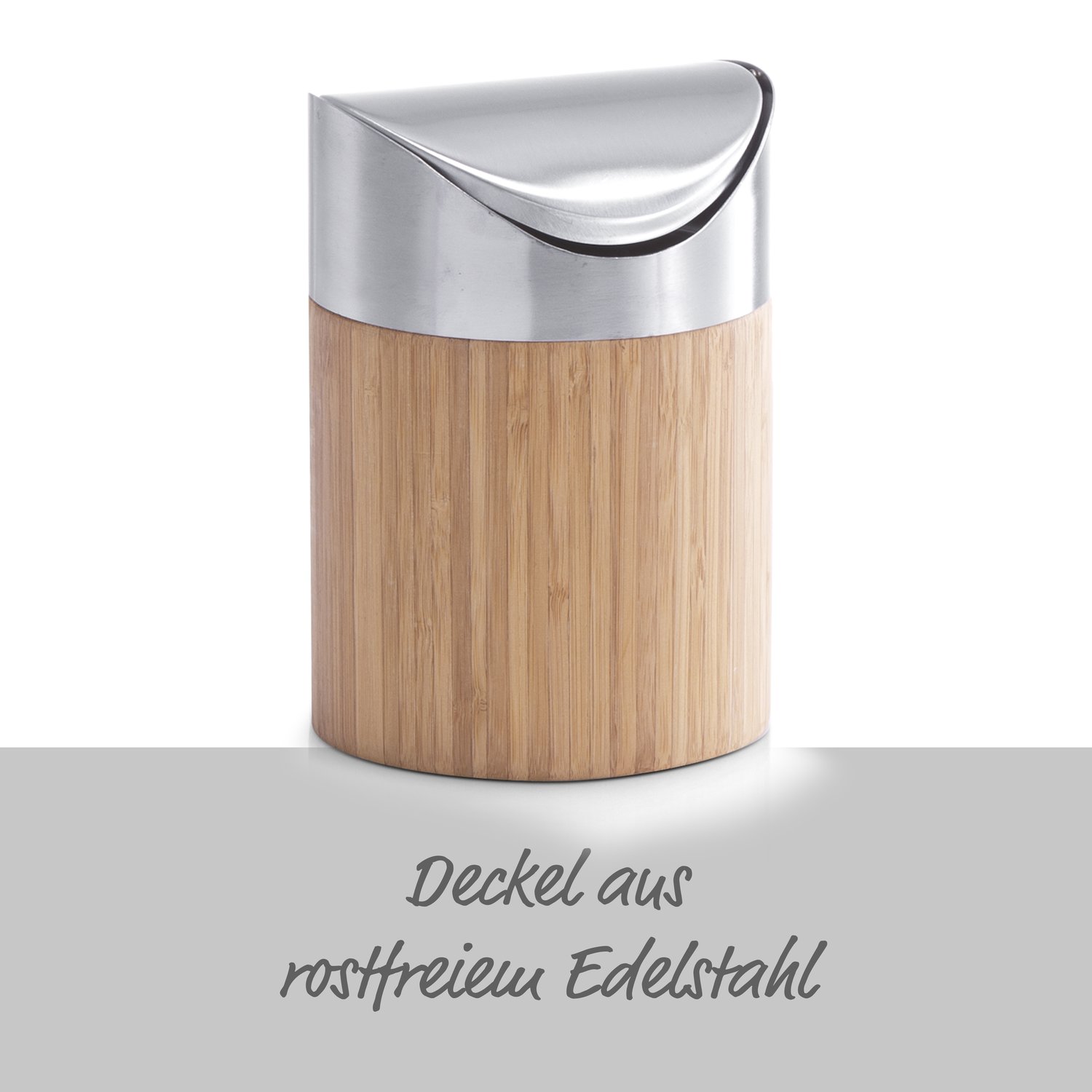 zeller-present-office-tischabfalleimer-bambus-edelstahl image 3
