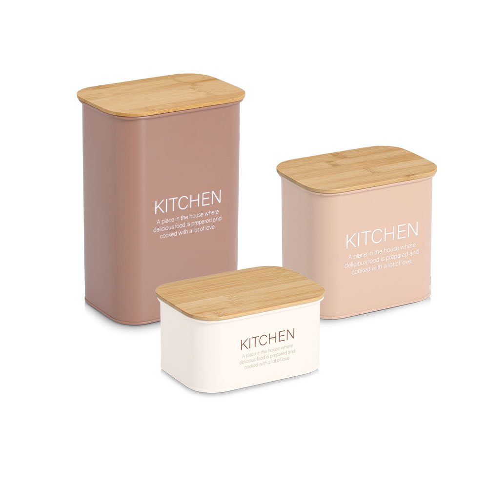 zeller-present-k-che-kitchen-vorratsdose-1200ml-wei-bambusdeckel image 2