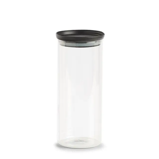 zeller-present-k-che-vorratsglas-1250-ml-schwarz-deckel image 1