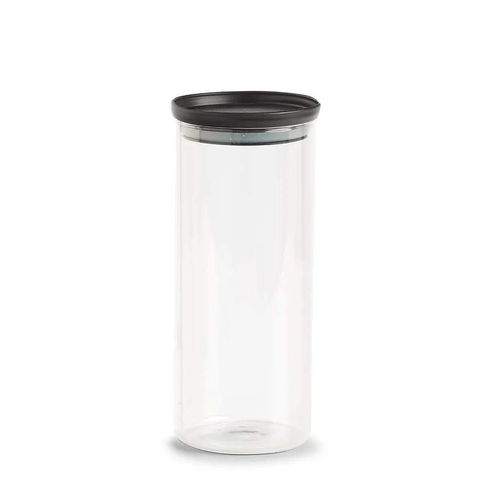 zeller-present-k-che-vorratsglas-1250-ml-schwarz-deckel image 1