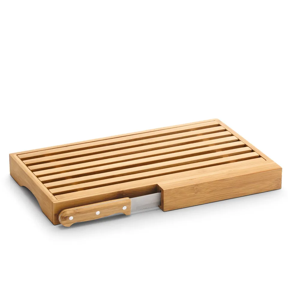 zeller-present-k-che-brot-schneidebrett-bambus-mit-messer image 1