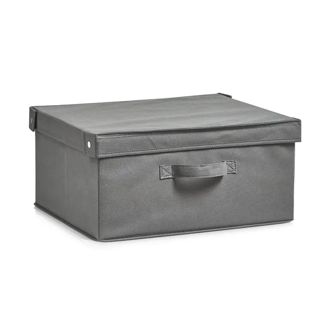 zeller-present-k-che-aufbewahrungsbox-vlies-grau-mit-deckel image 1