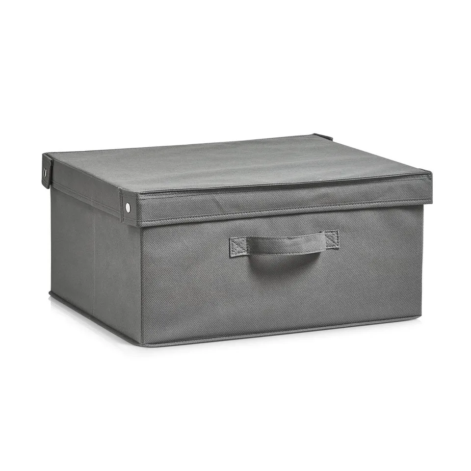 zeller-present-k-che-aufbewahrungsbox-vlies-grau-mit-deckel image 1