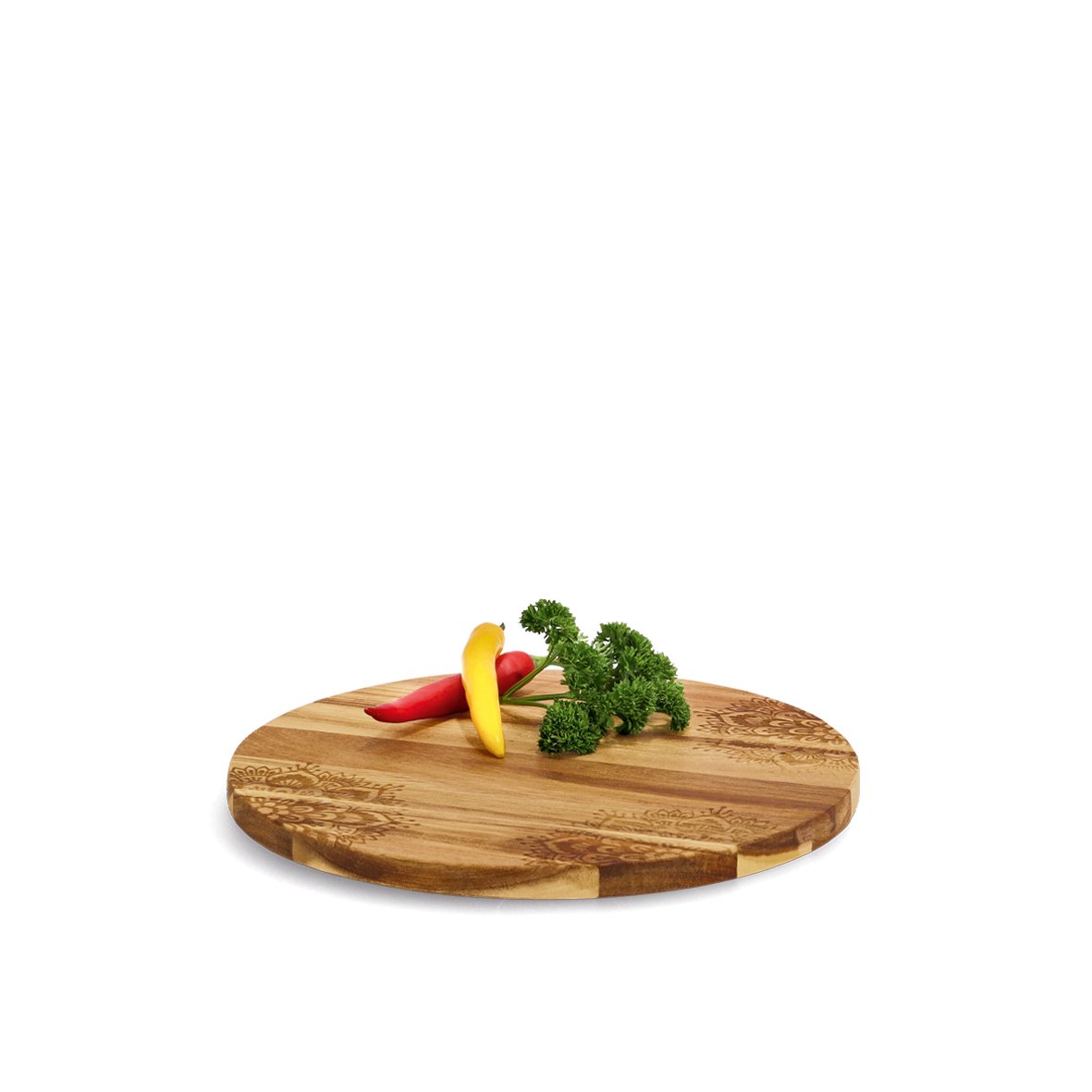 zeller-present-k-che-schneidebrett-akazie-rund-27-cm-henna image 2