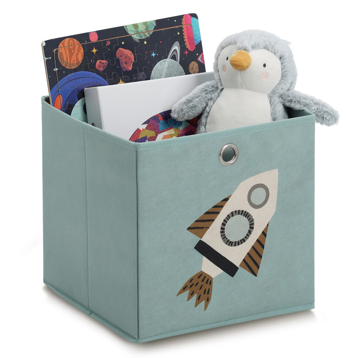 zeller-present-home-aufbewahrungsbox-rocket-vlies-petrol image 4