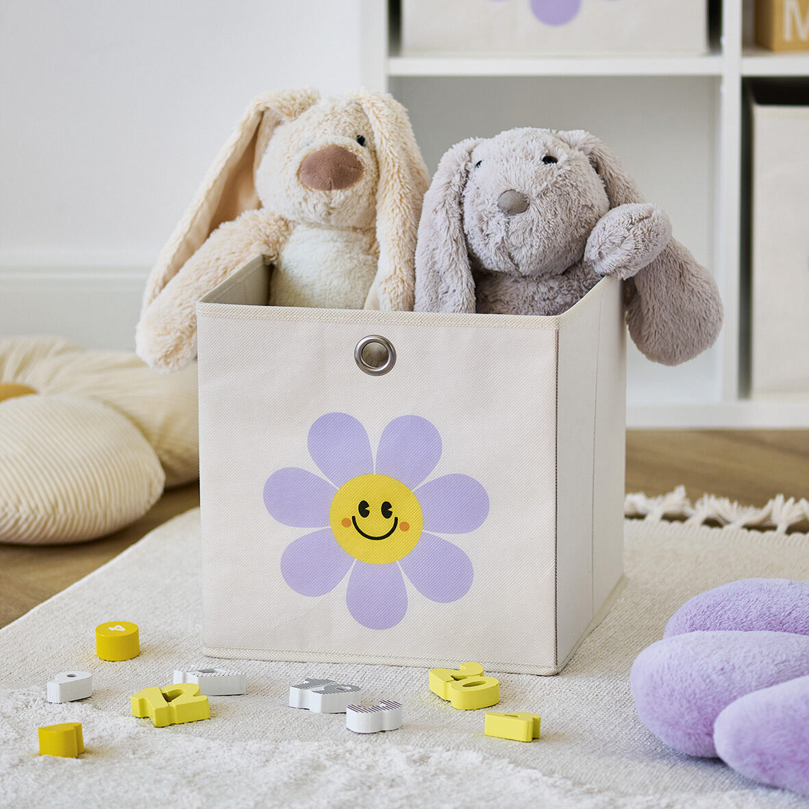 zeller-present-home-living-aufbewahrungsbox-happy-flower-creme image 5