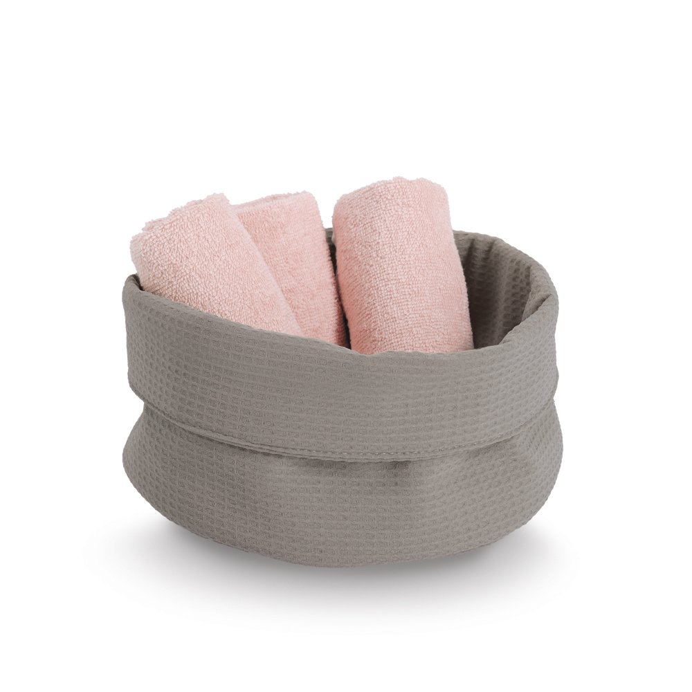 zeller-present-home-aufbewahrungskorb-waffelpiqu-taupe-polyester image 2