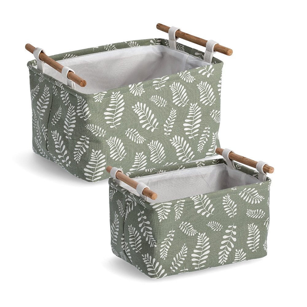 zeller-present-leaves-aufbewahrungskorb-baumwolle-blattdesign image 4