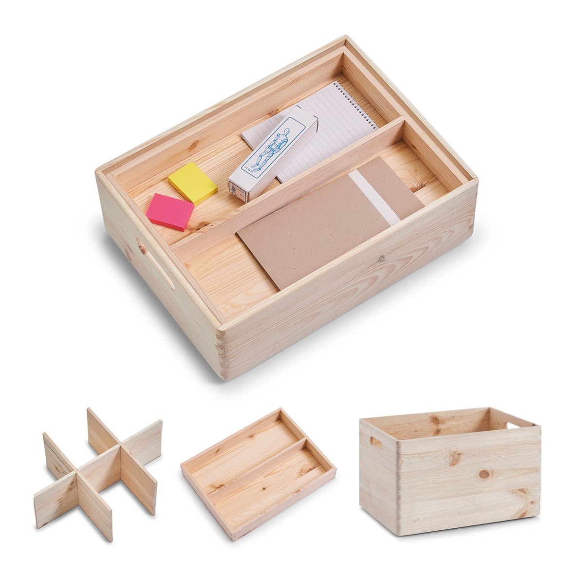 zeller-present-home-allzweckkisten-set-3-tlg-nadelholz-stapelbar image 1