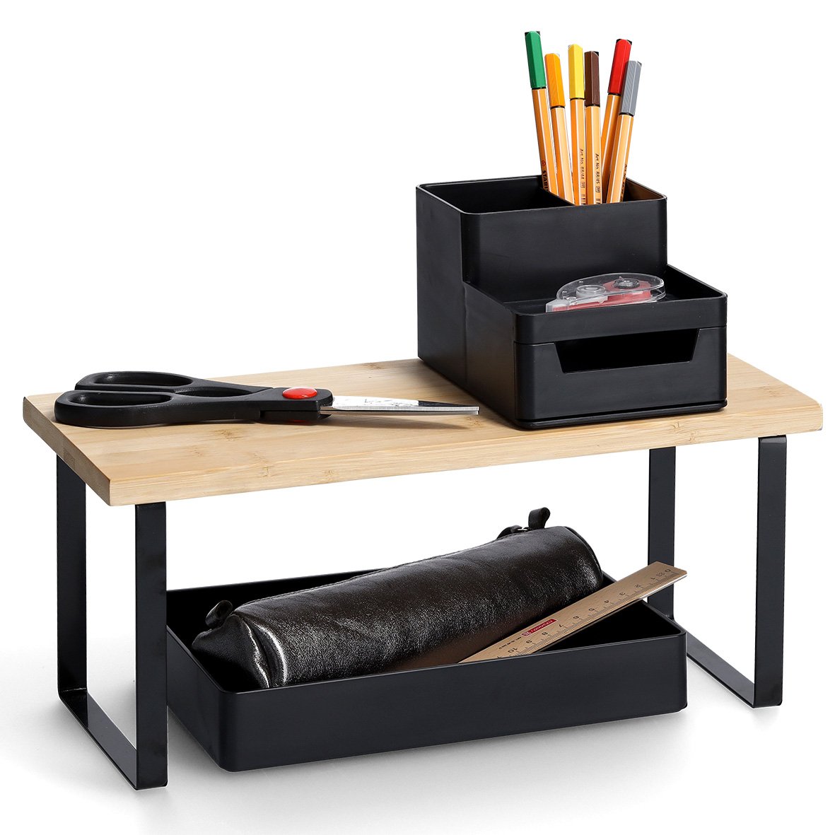 zeller-present-home-living-regal-bambus-metall-schwarz image 4