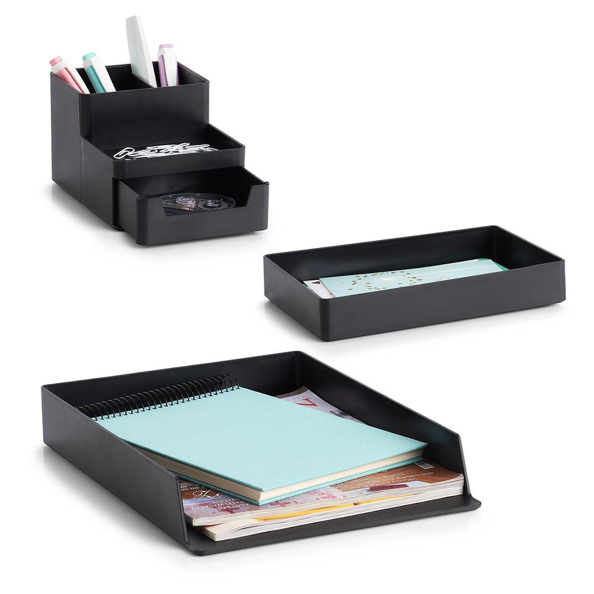 zeller-present-utensilien-organizer-kunststoff-schwarz-stapelbar image 6