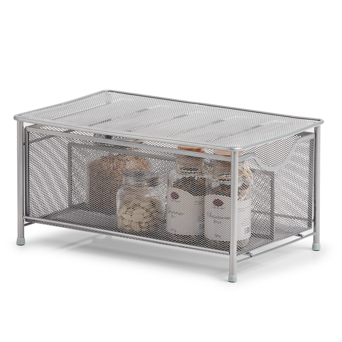 zeller-home-universalregal-mesh-metall-silber-organizer image 4
