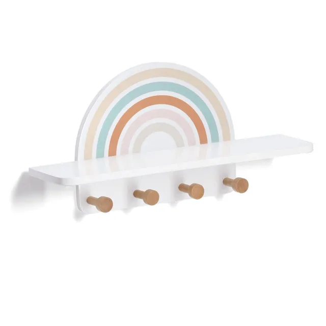 zeller-present-rainbow-kinder-wandgarderobe-holz-ablage image 1