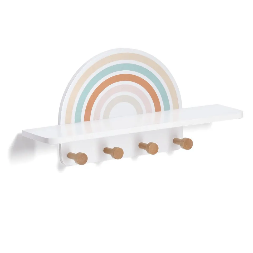zeller-present-rainbow-kinder-wandgarderobe-holz-ablage image 1