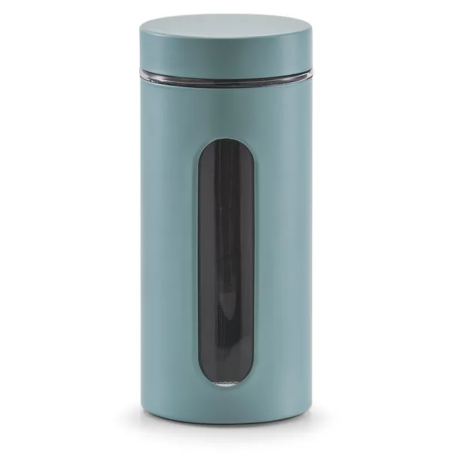 zeller-present-k-che-vorratsglas-1200-ml-eukalyptus-mit-sichtfenster image 1