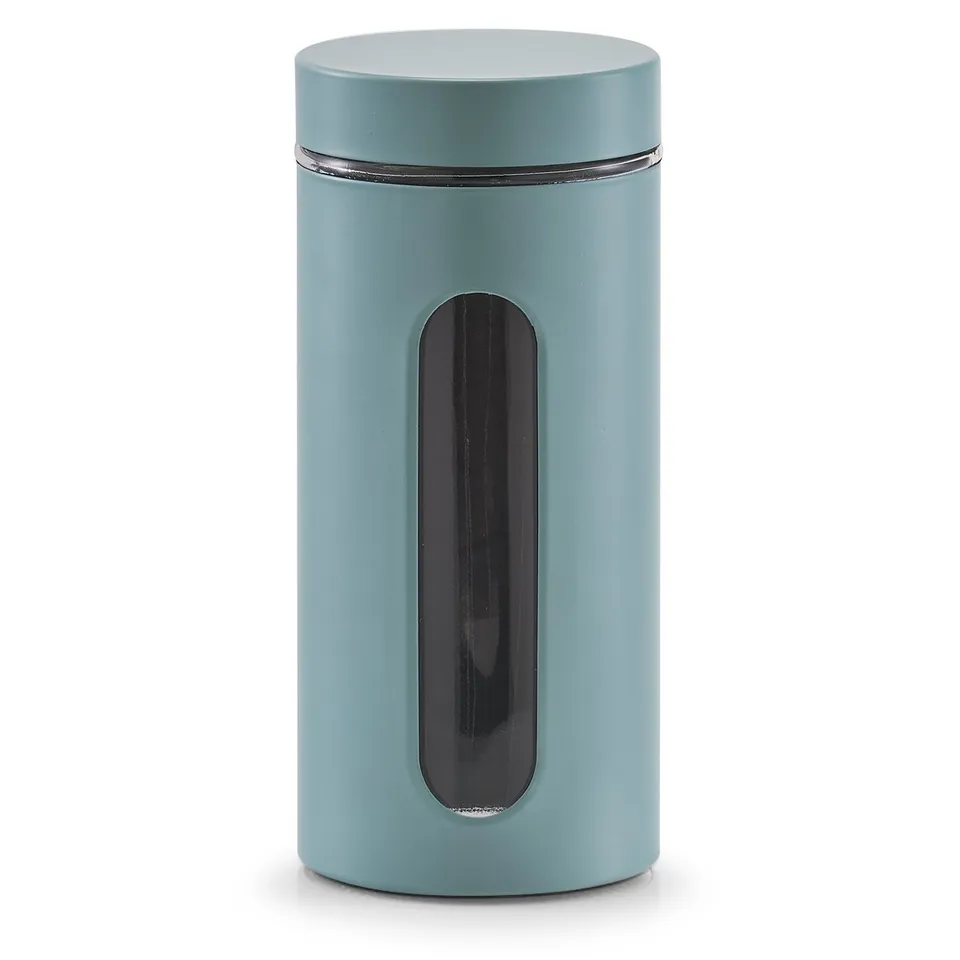 zeller-present-k-che-vorratsglas-1200-ml-eukalyptus-mit-sichtfenster image 1